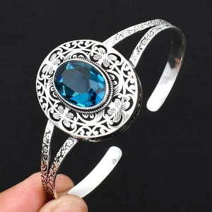 Choose Your Designer Gemstone Bangles 925 Sterling Silver Handmade Jewelry Gift - Picture 1 of 31