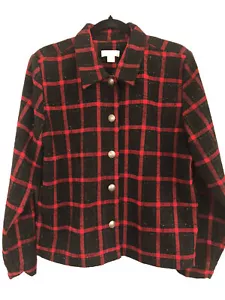 Christopher Banks Womens Jacket Sz M Red Black Check Xmas Party New Year Holiday - Picture 1 of 14