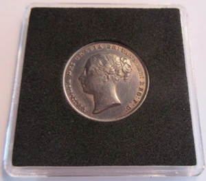 QUEEN VICTORIA SHILLING 1846 GEF .925 SILVER ONE SHILLING COIN BEAUTIFULLY BOXED - Picture 1 of 8