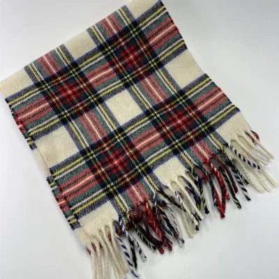 Винтажный земли конец 100% ягненка шерсти шарф Шотландии платье Stewart клетку 12 «x 52» - Изображение 1 из 4