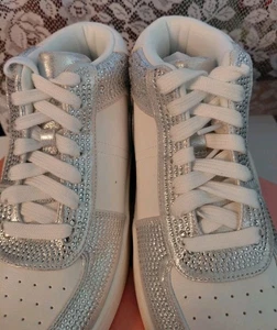 High Top Sneakers Wild Pair NIBOX Women Size 8.5 Clear Crystal Details - Picture 1 of 14