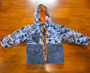 Cappotto giacca cappuccio zip intera Swiss Tech Army blu con stelle bambino ragazzo 2T - Foto 1 di 10