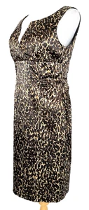 London Times Vestito Donna Taglia 10 Tubino Animale Rushing Elasticizzato Senza Maniche - Foto 1 di 12