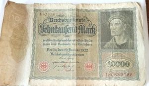 10 000 Reichsmark Geldschein vom Januar 1922 - Bild 1 von 2
