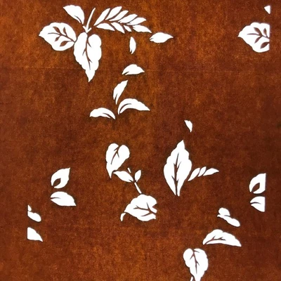 Antique Japanese Katagami Paper Kimono Stencil Katazome Leaf Plant Design C983 - Image 1 of 4