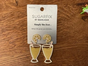 New Sugarfix by Baublebar Simply the Zest Lemonade Dangle Nickel Free Earrings - Picture 1 of 3