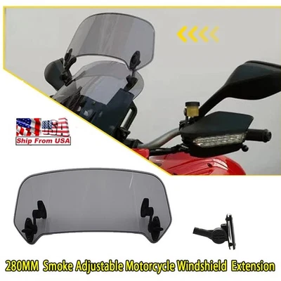 Универсальное удлинительное ветровое стекло для мотоцикла скутера ветровой дефлектор дымчатые линзы - Изображение 1 из 4