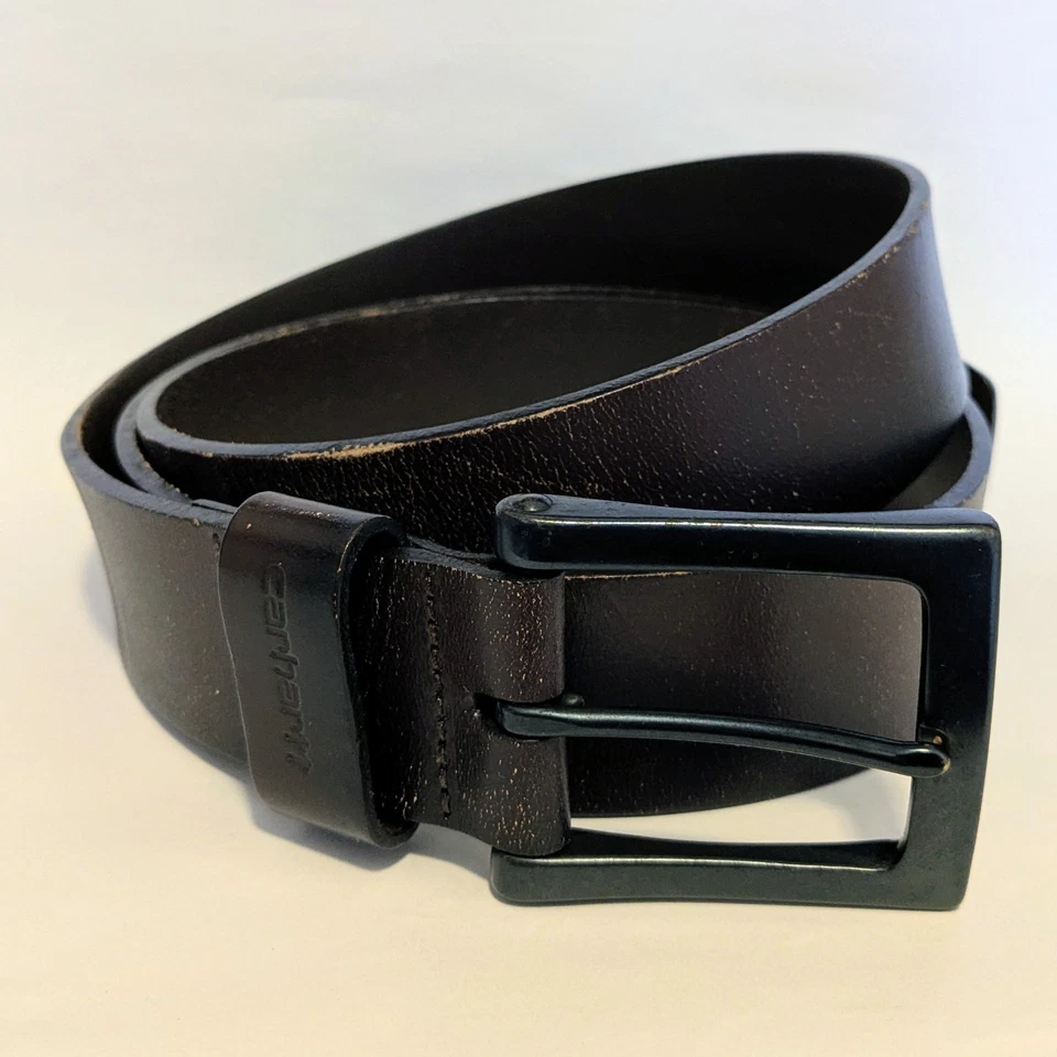 CARHARTT Yunque Marrón Pulido Cuero Genuino Caja Hebilla Cinturón Para Hombres 44 2XL como está Foto 1 de 4