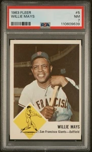 1963 Fleer #5 Willie Mays PSA 7 NM - Picture 1 of 2
