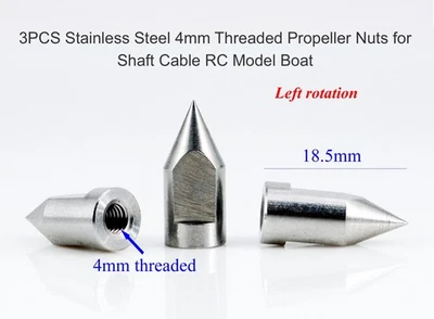 Tuerca de hélice de aleación de 4 mm 3 piezas para cable de eje de 4 mm modelo de barco RC Foto 1 de 4