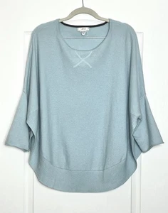 Maglione donna Tyler Boe 100% cashmere taglia S blu chiaro pipistrello vestibilità rilassata - Foto 1 di 6