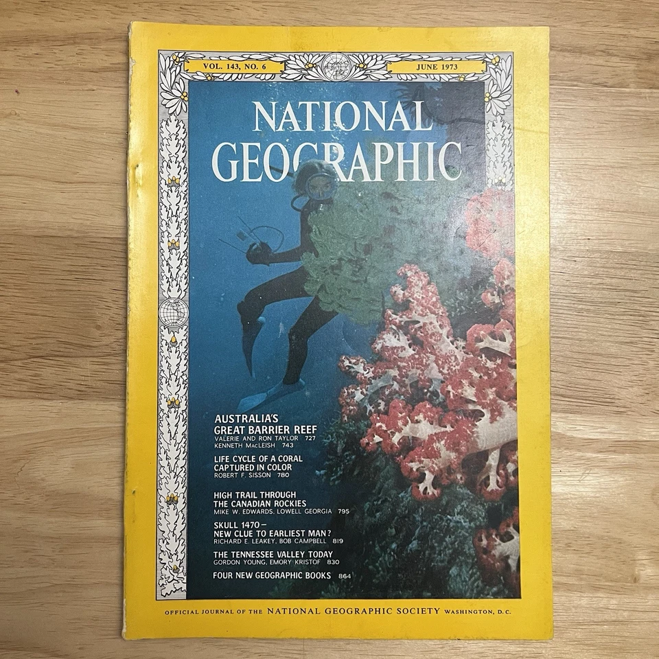 Vintage National Geographic June 1973 Great Barrier Reef Canada Tennessee Valley - Image 1 of 4
