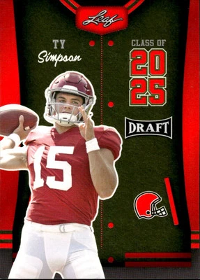 2023 Leaf Draft Red #85 Ty Simpson Alabama Crimson Tide - Image 1 of 2