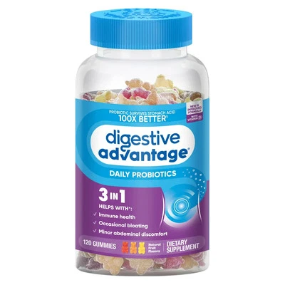 Gomitas probióticas Schiff Digestive Advantage 120ct 1B UFC vitamina D inmunológica Foto 1 de 4