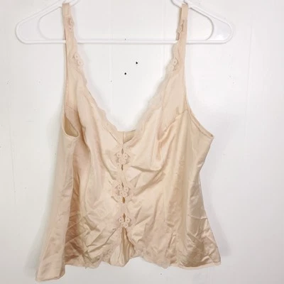 Camiseta sin mangas Warners vintage para mujer pequeña sin cordones recortada malla encaje frontal noche sueño Foto 1 de 4