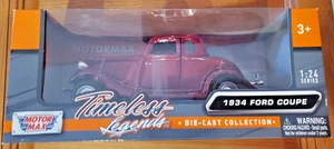 1934 Ford Coupe - Red - Motor Max 21707 1/24 Scale Diecast Car - Picture 1 of 13