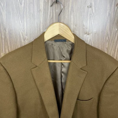 Chaqueta Blazer Andrew Fezza Para Hombres 42R Marrón Óxido Suave 100% Cachemira Tela Italia Foto 1 de 4