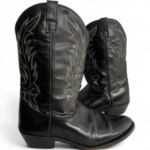 Laredo Black Leather Western Cowboy Cowgirl Boots Women's 10 M   NO TARIFF FEE - Bild 1 von 10