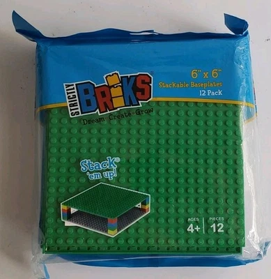 NEW-Strictly Briks 6 - 6x6 Stackable Baseplates - Works With All Bricks-  - Image 1 of 3