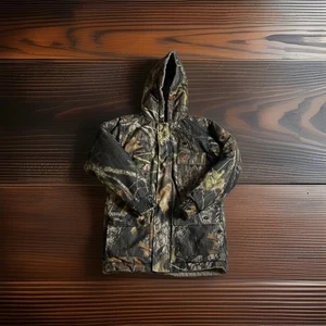 10X  Realtree Youth Hardwood Waterproof Hunting & Hood Reversible jacket Sz-8/10 - Picture 1 of 3
