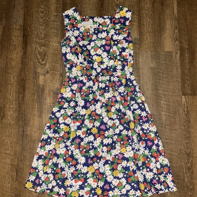 Romero largo vintage años 60 para nueva perspectiva fresa margarita mariposa talla 16 Foto 1 de 4