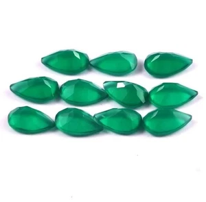 Grüner Onyx Birne facettierte Edelsteine: AAA+ Qualität, grüner Onyx 3x5 mm (10 Stück) - Bild 1 von 5