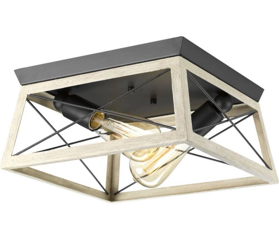 Progress Briarwood Collection 2-Light Graphite Kitchen Farmhouse Ceiling Light - Image 1 of 2