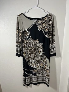 Damenkleid Saint Tropez West Größe 8 Langarm schwarz/braun Boho - Bild 1 von 3