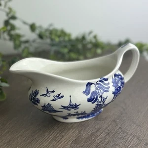 Willow Pattern Gravy Boat Old Willow English Ironstone Tableware Sauce Jug - Picture 1 of 7