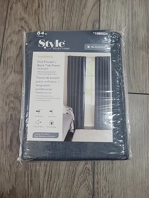 Curtain Panel 42" W X 84" L Midnight Blue Blackout New # 1085024 - Image 1 of 3