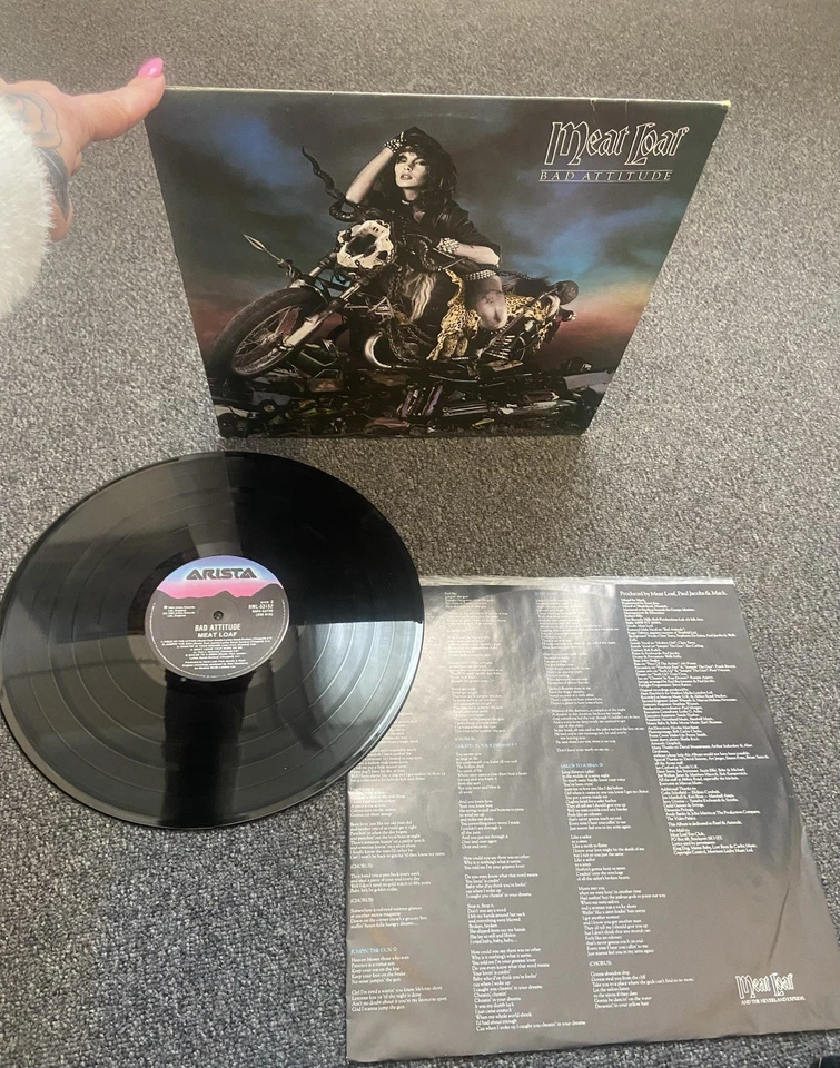 MEAT LOAF BAD ATTITUDE 1984 Vintage Vinyl Lp Record Album + Song Lyrics - Image 1 of 4