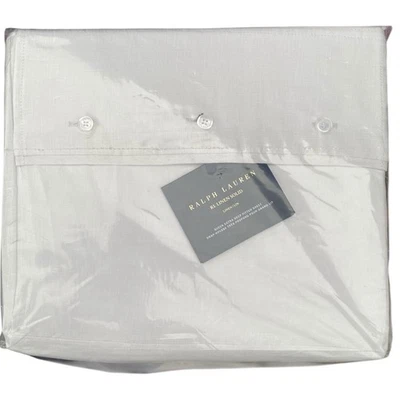 Ralph Lauren 亚麻纯色贴合床单大号超深卵石新品 — 第 1/4 张图片