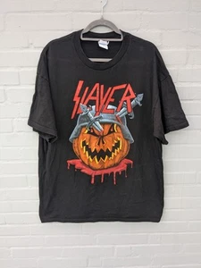 Vintage Slayer T-Shirt Gr. XL Schwarz Kürbis Big Print Heavy Cotton US Import - Bild 1 von 4
