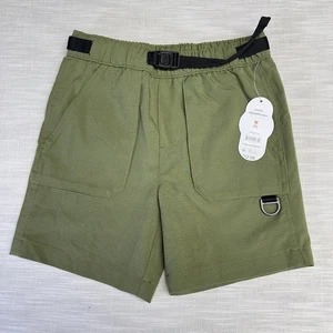 Boys Wonder Nation Green Pull On Shorts Rip Stop Slide Rope Belt Size 8 Medium - Picture 1 of 5