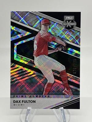 Dax Fulton 2020 Panini Elite Extra Edition Prime Numbers RC #/225 Miami Marlins - Image 1 of 3
