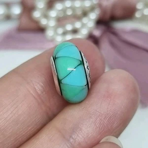 Genuine Pandora Green Captivating Triangle Murano Glass Charm S925 ALE ๐ R25c - Picture 1 of 6