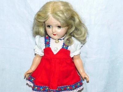 Muñeca Ideal Toni 16" Vestido Rojo HERMOSO P-91 Vintage Plástico Rubio P91 Foto 1 de 4