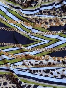 Ladies Animal Print / Lime Green / White Beaded Halterneck Top - Picture 1 of 6