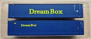 Bachmann 36-102 Twin Pack of 40' Containers "Dream Box" Blue livery, Mint, Boxed - Picture 1 of 3