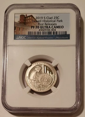 2019 S Clad Lowell NP Quarter Proof PF70 UC NGC First Releases - Image 1 of 2