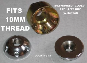 10mm ANTI THEFT LOCK NUTS FOR LIGHTFORCE, HELLA, NARVA, CIBIE, XXX, ROO LIGHTS - Picture 1 of 1
