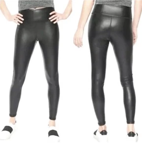 Athleta All Over Gleam Tight Faux Leather Legging High-Rise Black Large NWT’s - Picture 1 of 12