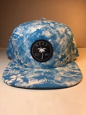 Reef Snapback Hat Cap Blue Mens All Over Print Palm Trees Surf