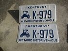 Kentucky Historic Motor Vehicle license plate  pair #  K - 979