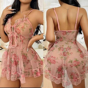 Women Sexy Lingerie Lace Sheer Babydoll Mini Dress Underwear Nightwear Sleepwear - Picture 1 of 65