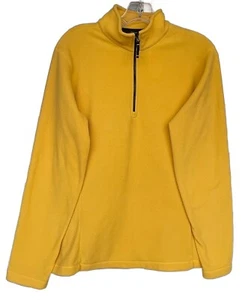 Lands' End womens medium 10 12 fleece pullover jacket yellow 1/4 zip NWT - Picture 1 of 5