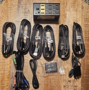 CKL 2 Port KVM Switch Triple Monitor DisplayPort 4K 60Hz, 2 Computers x 3 Monito - Picture 1 of 16