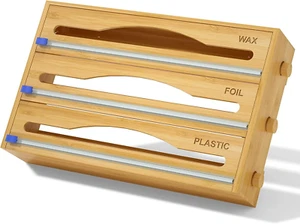 Foil and Plastic Wrap Organizer ,3 in 1 Plastic Wrap Dispenser with Cutter - Picture 1 of 11