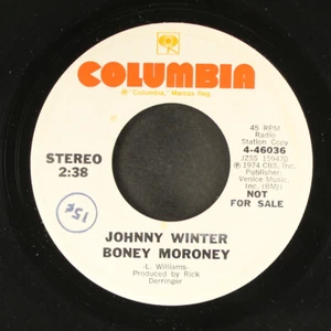 JOHNNY WINTER: boney moroney / mono COLUMBIA 7" Single 45 RPM - Picture 1 of 2