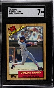 🔥SGC 7 NM🔥 1987 Topps - Record Breaker #3 Dwight Evans - Picture 1 of 2
